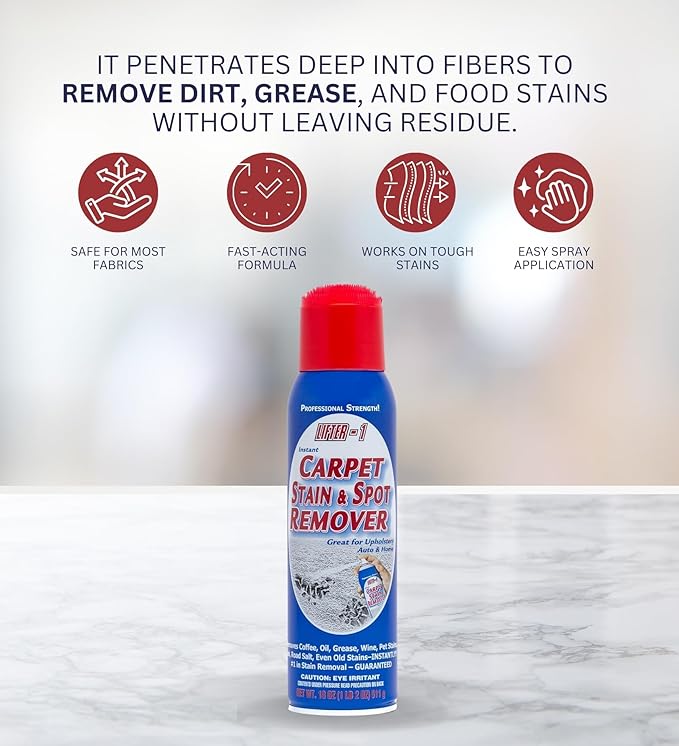 GROVE Lifter-1 Carpet Stain & Spot Remover Spray 18 oz Bundle with Microfiber Cloth - Effortless Carpet Stain Remover - Quick and Easy Carpet Cleaner Spray for Tough Stains - (4 Items)