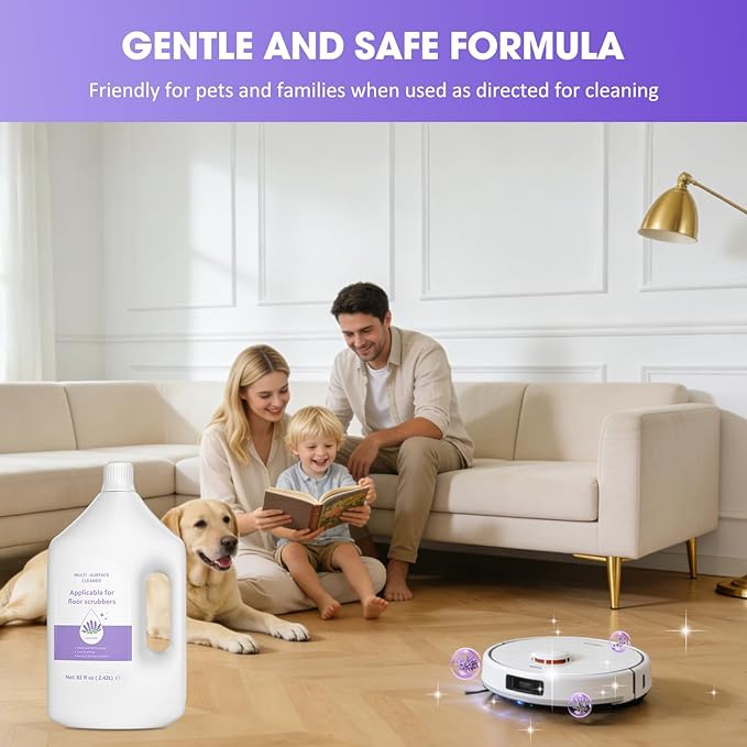 82 FL OZ/2.42 L Lavender Scented Floor Cleaning Solution Compatible with Eufy Omni C20, X8 Pro, X10 Omni, G series, L Series Robot Vacuums, Deep Cleans for Multiple Hard Floors