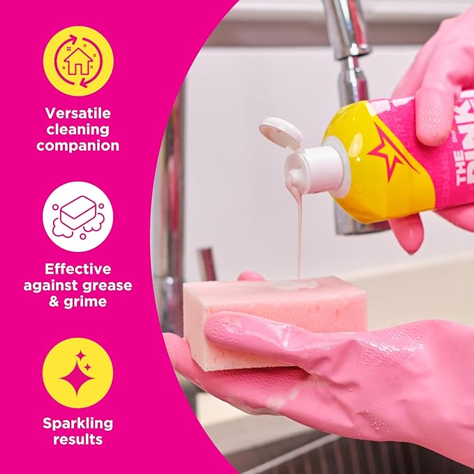 Stardrops The Pink Stuff Miracle Cream Cleaner – Multi-Purpose Liquid Cleaner for Kitchens, Bathrooms & More – Removes Grease, Grime & Limescale – Tough on Stains, Gentle on Surfaces – 500ml