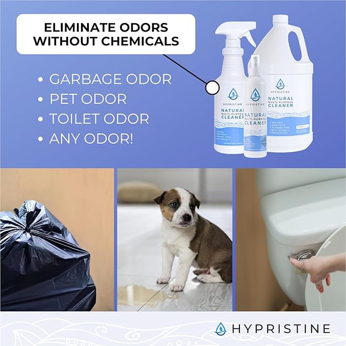 PURE Hypochlorous Acid Spray, Multi-Purpose Cleaner, Superior Shelf Life, 0% Bleach, 0% Alcohol, Food Contact Safe, Eliminate Non-Living Allergens, Remove Pet Odor, Clean Any Surface