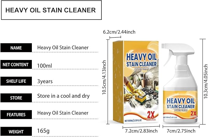 Kitchen Degreasing Cleaning Spray - Powerful Heavy Oil Stain Remover | Ideal for Range Hoods, Stoves, Ovens & Kitchen Utensils | Fast-Acting & Easy to Rinse
