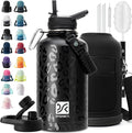 DYSANKY Insulated Water Bottle | Thickened Stainless Steel Vacuum Metal | Portable Sports Half Gallon Large Water Jug for Gym and Hiking with Straw, Carrier Bag, Handle Strap | BPA-Free 64 oz