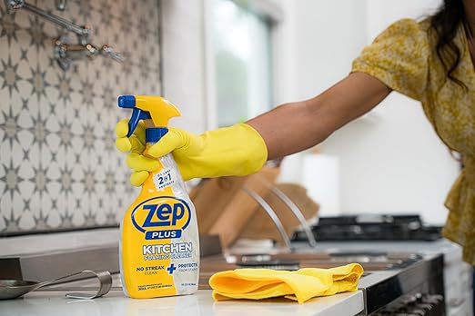 Zep Plus Kitchen Foaming Cleaner - 32 FL OZ - R54412-2-in-1 benefits clean while protecting surfaces from stains and stuck-on grime