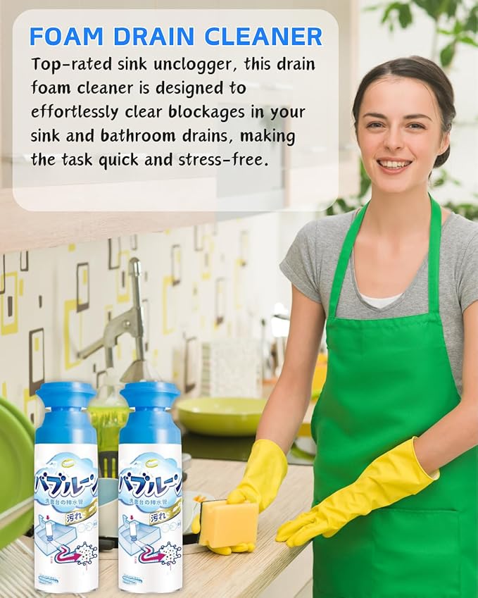 Foaming Powerful Drain Cleaner, 2PACK Sink Drain Cleaner, The Ultimate Solution for Clogged Drains