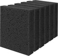 Cellulose Sponges, Large Size 4" x 6" x 1" - Heavy Duty Scrub Kitchen Sponge, Clean Tough Messes Without Scratching Kitchen Cleaning Pads, Pop Up Eco DIY (6 Pack), Black