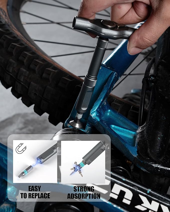 VMAN Ratchet Screwdriver Set, 24 in 1 magnetic Screwdriver sets, S2 Steel Bits, DIY Combination Flexible Shaft, Suitable for Furniture Assembly, Precision Electrical Appliance Repair, Bicycle Tools