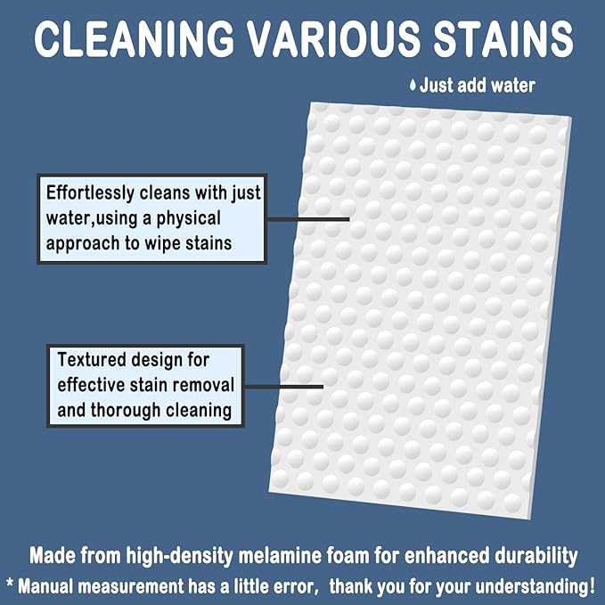 Melamine Foam Scrub Pads (30 Sheets) - Upgraded Convex Design for Stove, Tile & Bathtub | Non-Scratch & Chemical-Free Cleaning Sponge