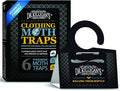 Dr. Killigan's Premium Clothing Moth Traps with Pheromones Prime | Non-Toxic Clothes Moth Trap with Lure for Closets & Carpet | Moth Treatment & Prevention | Case Making & Web Spinning (Black, 6 pack)