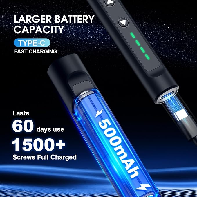 Mini Electric Screwdriver Set, 56 in 1 Cordless & Rechargeable Precision Kit with 52 S2 Magnetic Bits for Electronics, Phone, Laptop, Glasses, PC Repair