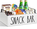 Snack Organizer for Countertop, Wood Pantry Storage Bins with Handles, Snack Bar Organizer for Pantry Shelf, Kitchen, 4 Compartment Food Container Snack Box, Pantry Organizer for Snacks, Chips