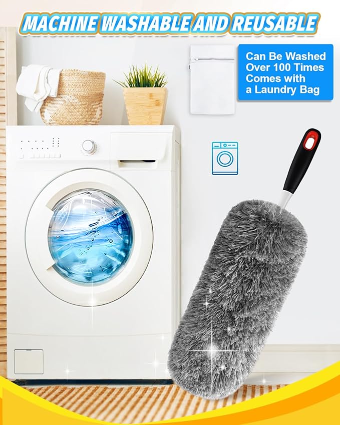KEEPOW Upgraded Reusable Duster Refills Compatible with OXO Duster, Microfiber Dusters Refill for Cleaning, Compatible with OXO Good Grips Microfiber Extendable Duster, 2 Pack(Handle Not Included)