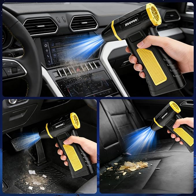 Electric Compressed Air Duster Cordless: 2026 Upgraded Mini Blower with 310g Wind Pressure 5-Speed Adjustable 360000 RPM for Computer Keyboard Outdoor and Car Cleaning - Fast Charging Handheld Blower