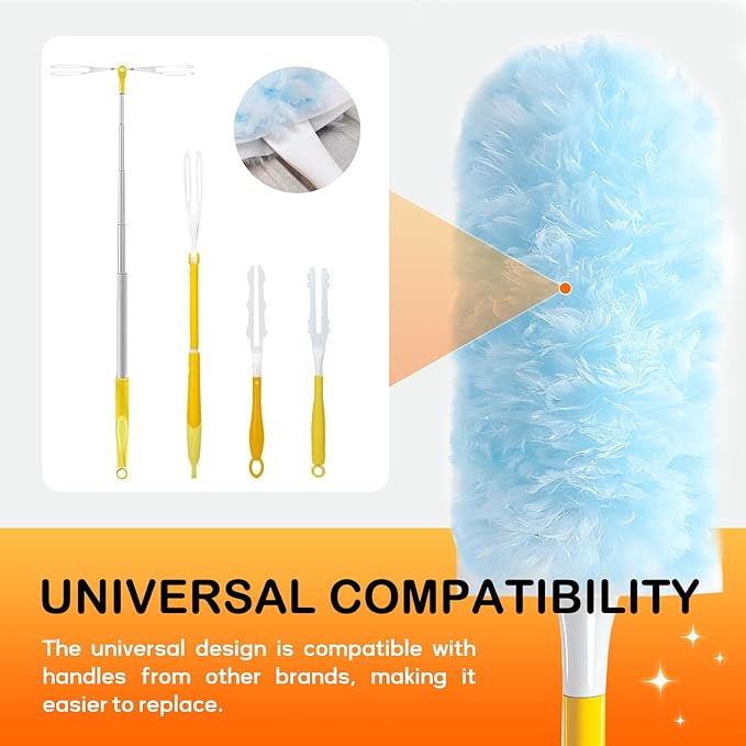 SetSail 25 Count Duster Refills Compatible with Swiffer Dusters for Cleaning Disposable Duster Refill Multi Surface 360° Duster Cleaner Kit for Ceiling Fan, Blind, Furniture