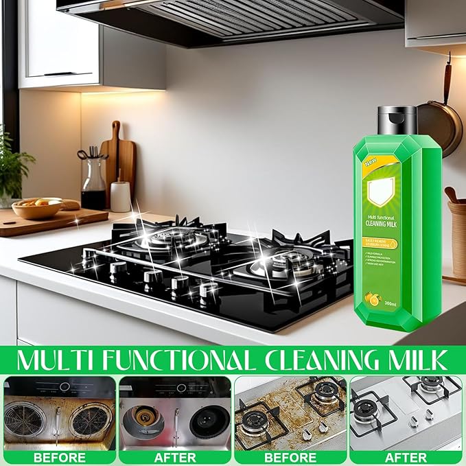 Multipurpose Cleaning Milk House Cleaner,Powerful Multifunctional Concentrated Cleansing Lotion, Effective Heavy Oil Stain Cleaner for Household Kitchen,Concentrated All-Purpose Cleaner(10.6 oz)