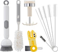 PeiTuSengJin10-Piece Bottle Brush Cleaning Set 1 Multi-Purpose Brush 6 Straw Cleaning Brushes 1 3-in-1 Brush 1 Detachable Cup Brush (Includes 1 Suction Cup Hook for Brush Storage)