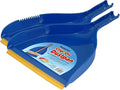 Superio Clip-On Dustpan - Heavy Duty Plastic, Easy Grip Clip-On Dust Pan with Rubber Edge, Detailed Sweeping Debris, Fits Standard Brooms Home & Commercial Dusting & Cleaning Tool, Blue, 2-Pack