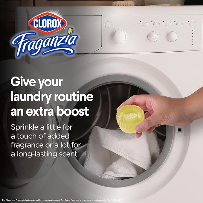 Clorox Fraganzia Laundry Scent Booster Crystals, In-Wash Fragrance Beads for Fresh-Smelling Clothes & Linens, Safe for All Fabrics & Colors, Citrus Blossom Scent, 18 Oz, 2 Pack