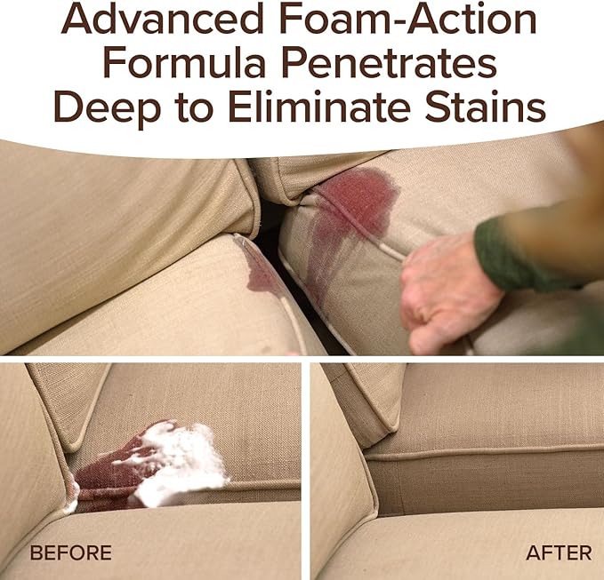 Horsepower Bull Shot Carpet Spot & Stain Remover, AS SEEN ON TV, Made In USA, Just Point & Spray, Stain-Lifting Foam-Action, Pet Stains & Odors, Coffee, Soda, Wine, Grease, New & Old Stains & More