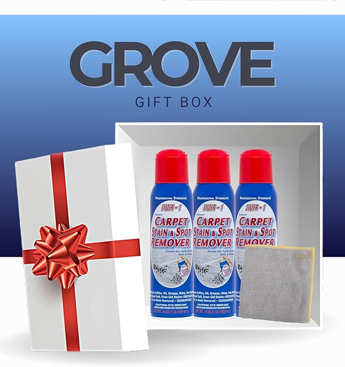 GROVE Lifter-1 Carpet Stain & Spot Remover Spray 18 oz Bundle with Microfiber Cloth - Effortless Carpet Stain Remover - Quick and Easy Carpet Cleaner Spray for Tough Stains - (4 Items)
