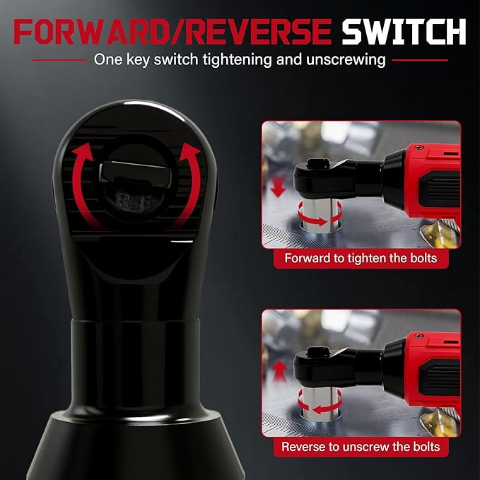 3/8" Cordless Ratchet Wrench for Milwaukee 18V Battery, 45 Ft-lbs(60 N.m) Power Electric Ratchet Tool Kit, Variable Speed Control, 7 Sockets, 1/4"Adapter & 3" Extension Bar (Tool Only)