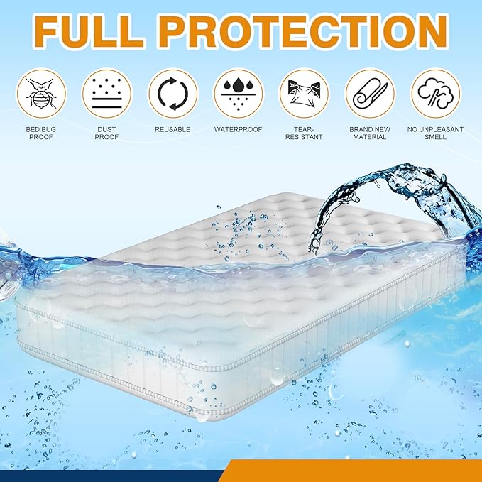 2 PK Twin XL/Twin Mattress Bags for Moving and Storage, Heavy-Duty 4 Mil Clear Plastic Mattress Cover for Moving, Super Thick Mattress Storage Bags