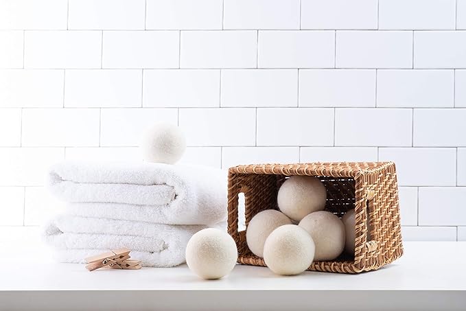 Woolzies Organic Wool Dryer Balls: 3 Pack XL Dryer Balls & 100% Pure Essential Oil| All Natural Laundry Fabric Softener Balls| Best Essential Oil Dryer Balls (Lemon)