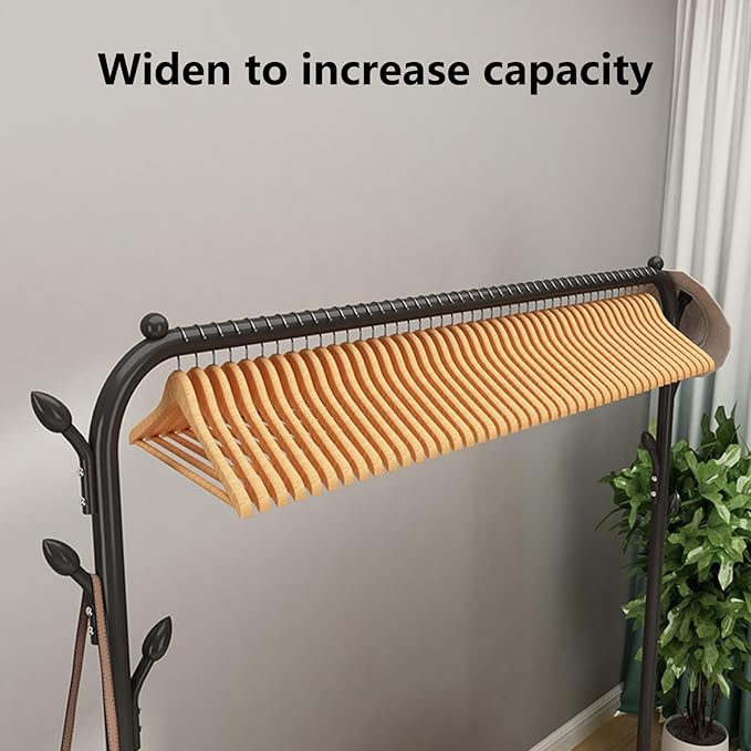 Wardrobe Closet, Portable Clothing Rack for Hanging Clothes,Clothing Storage Shelf,with Storage Shelves,for Cloakroom Bedroom, Design Good Load Bearing Non-Slip Corrosion Resistant Black
