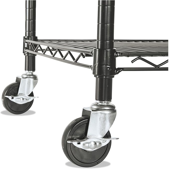 Alera ALE Complete Wire Shelving Unit w/Caster, Four-Shelf, 48 x 18 x 72, Black