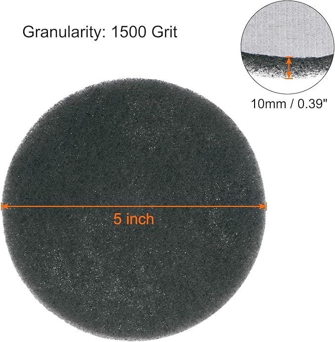HARFINGTON 10pcs Drill Power Brush 5 inch Tile Scrubber Scouring Pads 1500 Grit for Bathroom Kitchen Household Cleaning