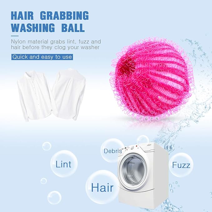 Blulu 30 Pieces Pet Hair Remover for Laundry Dryer Balls Reusable Washing Machine Hair Catcher Pet Dog Cat Catcher Lint Remover (Light Blue,Blue,Grey,Black,Purple,Rose Red)