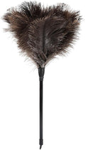 Natural Ostrich Feather Duster 14.9 inch Fluffy Mini Dusters with Plastic Handheld for Cleaning Car Keyboard Office 1 Pcs