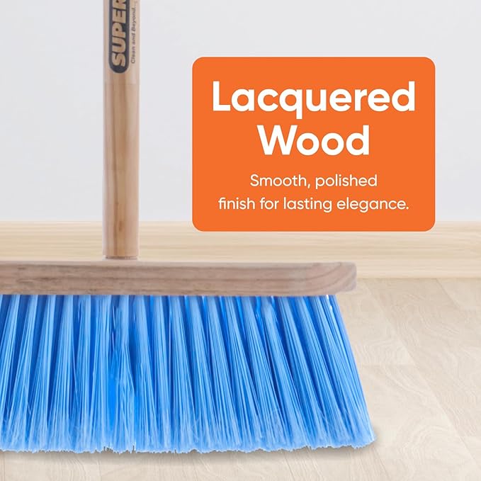 Superio Blue Synthetic Broom Head Refill - 12 Inch, Hard Floor, Kitchen & Home Broom