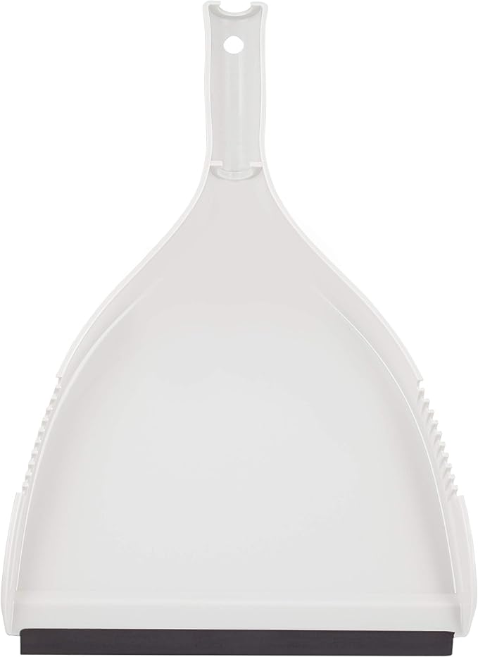 Superio Clip-On Dustpan - Heavy Duty Plastic, Easy Grip Clip-On Dust Pan with Rubber Edge, Detailed Sweeping Debris, Fits Standard Brooms Home & Commercial Dusting & Cleaning Tool, Grey, 2-Pack