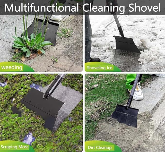IRISFLY Long Handle Multifunctional Cleaning Scraper Shovel,Heavy Duty Garden Tool for Landscaping, Farm Weeding Tool, Outdoor Garden Camping Weeding