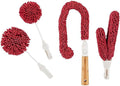 Wine Enthusiast Interchangeable Glassware Cleaning Brush Set – 5-Piece Bamboo Handle with Specialized Brush Heads for Wine Glasses, Decanters, and Barware Cleaning