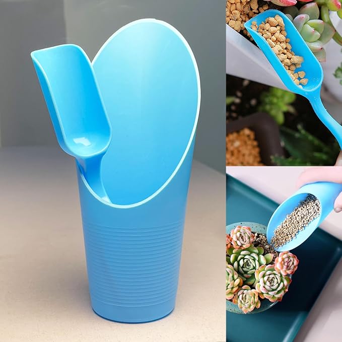 12PCS Bonsai Soil Scoop Set - Plastic Garden Scoops Small Mini Potting Shovels, Dual-Size Succulent Planting Tools for Indoor Plants, Planting, Transplanting Soil Mixing