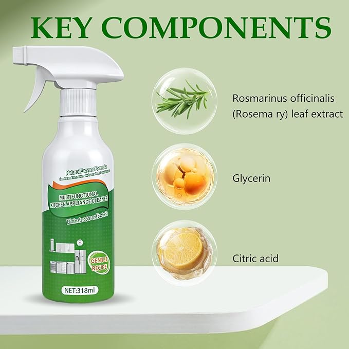 Ion Kitchen Cleaner Spray, Kitchen Oil Stains Cleaner, Kitchen Multi-purpose Foam Cleaner Spray for Appliance/Hold/Oven/Stove/Sink Range Hood, Clean Up Kitchens Oil Stains
