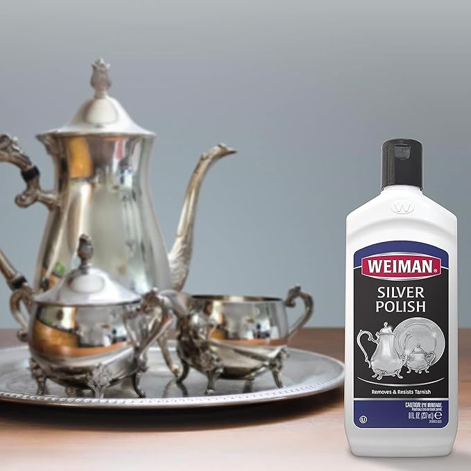 Weiman Silver Cream Cleaner 3-in-1, Anti-Tarnish Technology, Safely Clean, Polish, Shine & Restore, Removes & Prevent Tarnish, 8 Oz