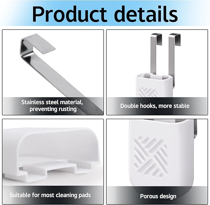 moonoom 2Pcs Toilet Tank Cleaning Tablet Holder,3.7'' x 2.9'' x 0.7'' Toilet Tank Bleach Tablet Bracket, Hanging Toilets Bowl Cleaner Carrier for Preventing Dissolved Residue From Polluting Water Tank