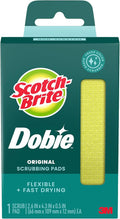 Scotch-Brite Dobie Pad, Sponge for All Purpose Cleaning of Kitchen, Bathroom, and Household, Non Scratch Cleaning Pads Safe for Non-Stick Cookware, 1 Dobie Pad
