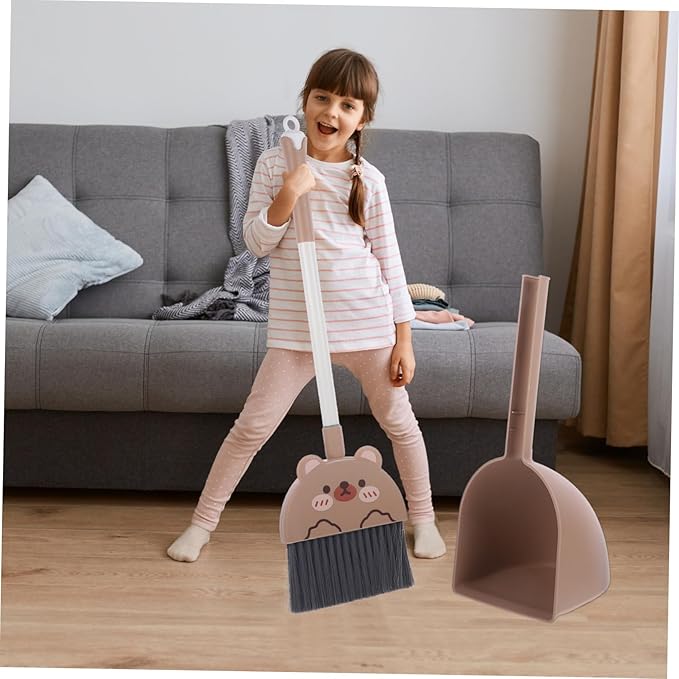 Broom and Dustpan Set for Boys and Girls Boy Girl Cleaning Tools Set Dustpan and Brush and Cleaning Accessories Safe Household Tools