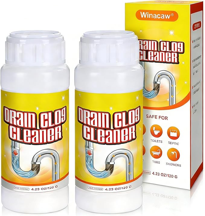 2 Pack Powerful Drain Cleaner – Upgraded Pipe Unclogging Agent for Kitchen Sink and Bathroom Drain