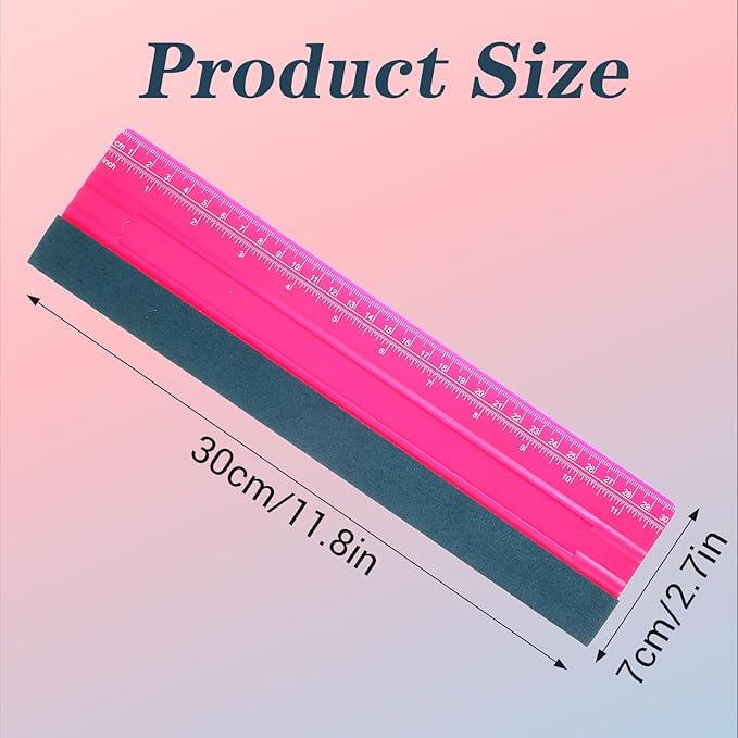 Felt Squeegee, 12 Inch Vinyl Squeegee Wallpaper Tools Window Tint Squeegees Wallpaper Smoothing Tool with 30CM Ruler, Window Tint Squeegees for Decals, Sticker Paper