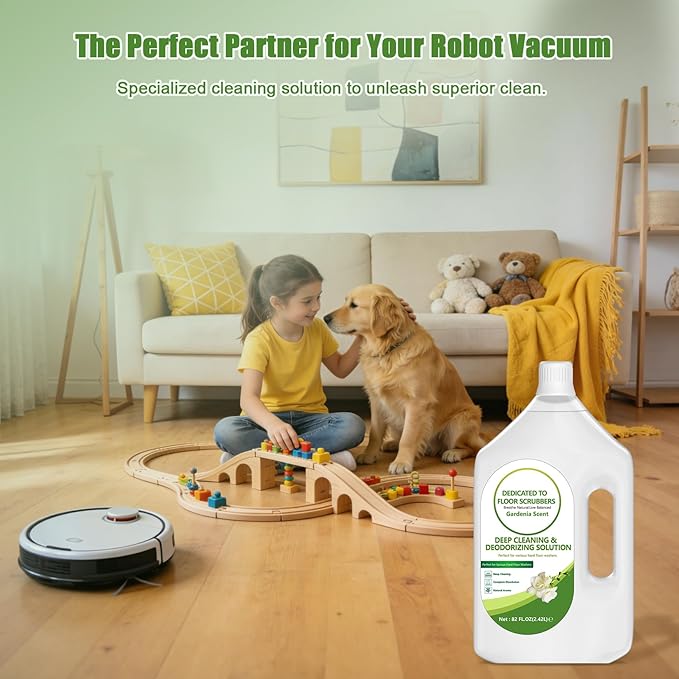 Floor Cleaning Solution Compatible with Tineco – 82 FL OZ Gardenia Floor Cleaner – Sweet, Long-lasting Fragrance, – For All Cordless Wet/Dry Vacuum Mop Cleaner & Robot Vacuums with Mopping