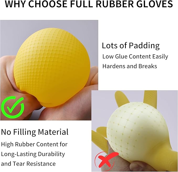 Rubber-Gloves Dishwashing Gloves for Cleaning-Kitchen - 2 Pairs Long Household Cleaning Gloves for Washing Dishes