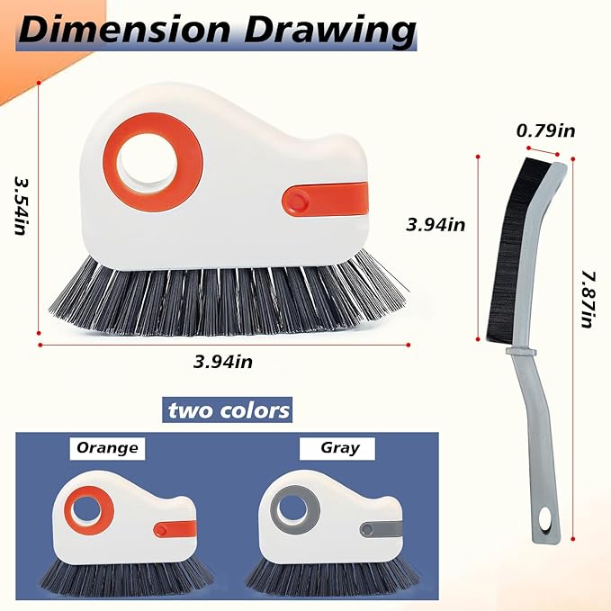2 in 1 Groove Cleaning Brush, Easy to Store Window Track Cleaning Tools, Multifunction Window Track Cleaner, Track Cleaning Tools Suitable for Sliding Door Tracks, Shutter Door Window Track (Grey)