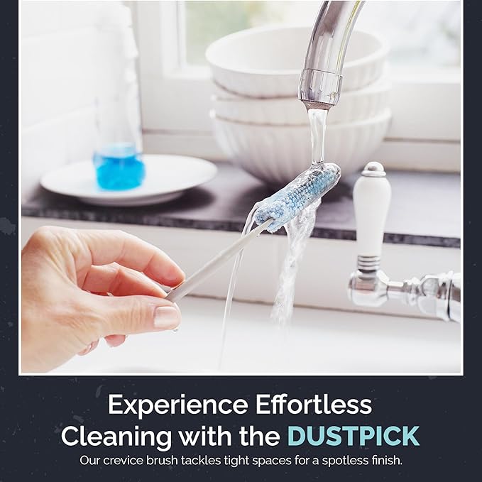 Reusable Microfiber Duster & Crevice Cleaning Brush | Versatile Cleaning Tools for Blinds, Window Tracks, Shutters, Baseboards, Kitchen Gaps | Microfiber Window & Space Cleaner (Pack of 2)