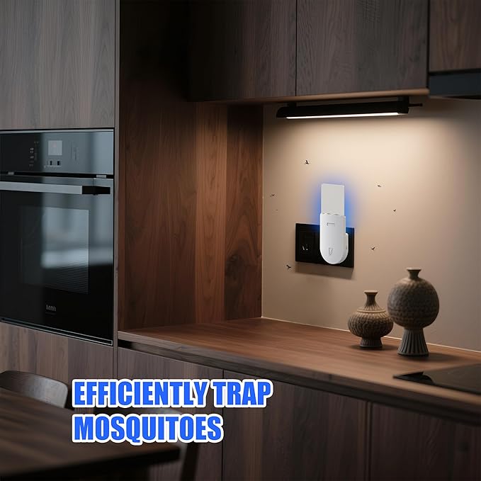 Indoor UV Fly Trap – Silent Gnat & Fruit Fly Catcher with Night Light, 400 sq. ft Coverage