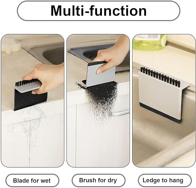 2 Pcs Black Kitchen Sink Squeegee Cleaner Countertop Brush Wiper Home Kitchen Tool Fruit and Vegetable Cleaning Brushes Accessories Utensils and Gadgets
