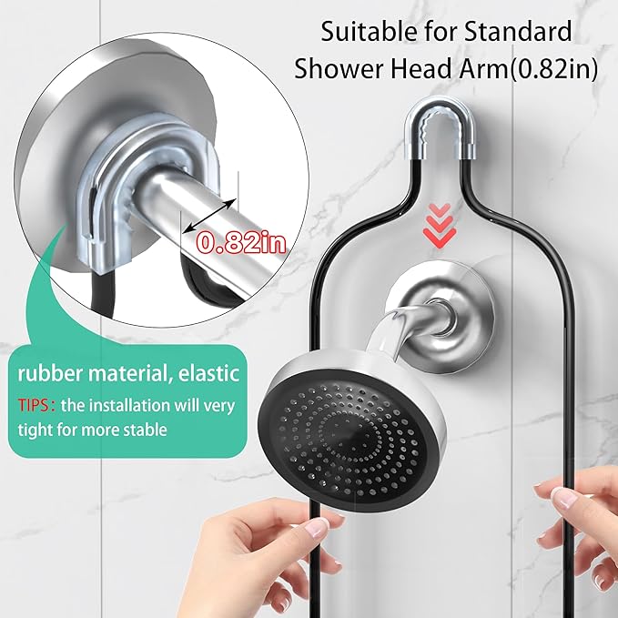 DAOYA Bathroom Shower Caddy Hanging - 3-Tier Organizer with Soap Holder & 6 Hooks for Towels, Sponge; Fits 21mm Shower Head Arm, Black